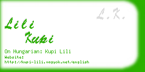 lili kupi business card